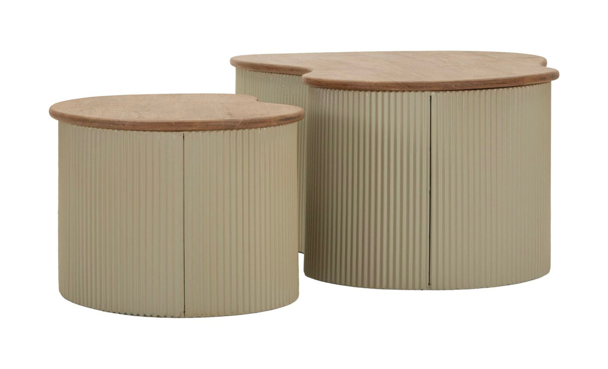 Tavolini da caffe' frankfurt coppia bianchi cm 87x53x32-50x35x28