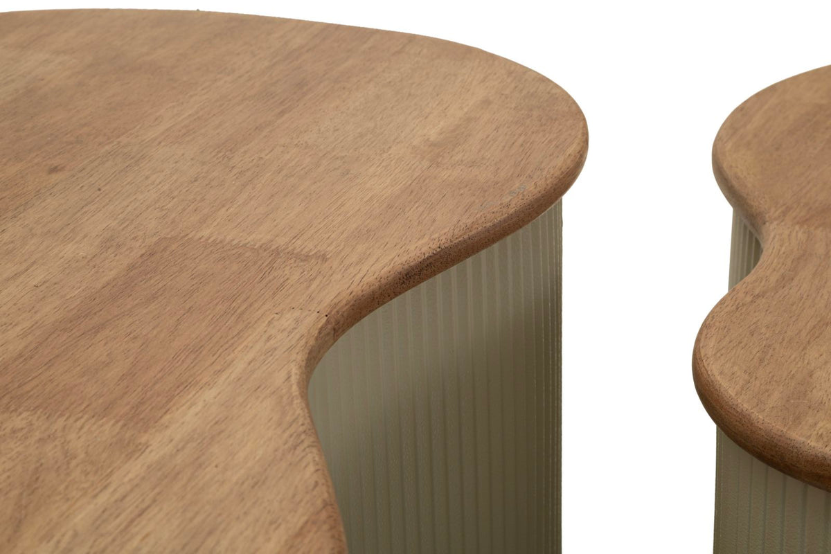 Tavolini da caffe' frankfurt coppia bianchi cm 87x53x32-50x35x28