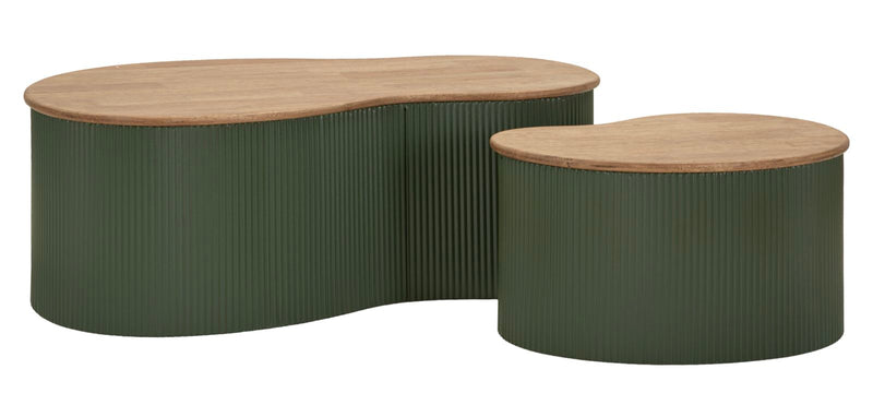 Mauro Ferretti Tavolini da Caffè Frankfurt Coppia Verdi 87 x 53 x 32-50 x 35 x 28 cm