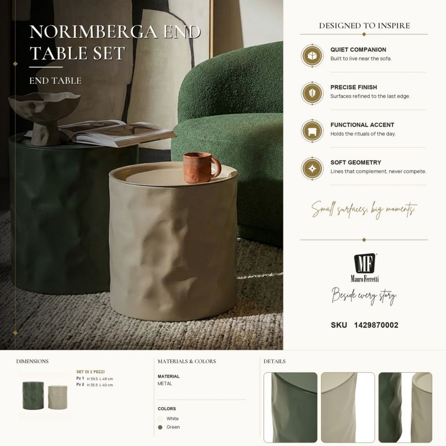 Tavolinetti norimberga coppia cm ø 39,5x48-35,5x40