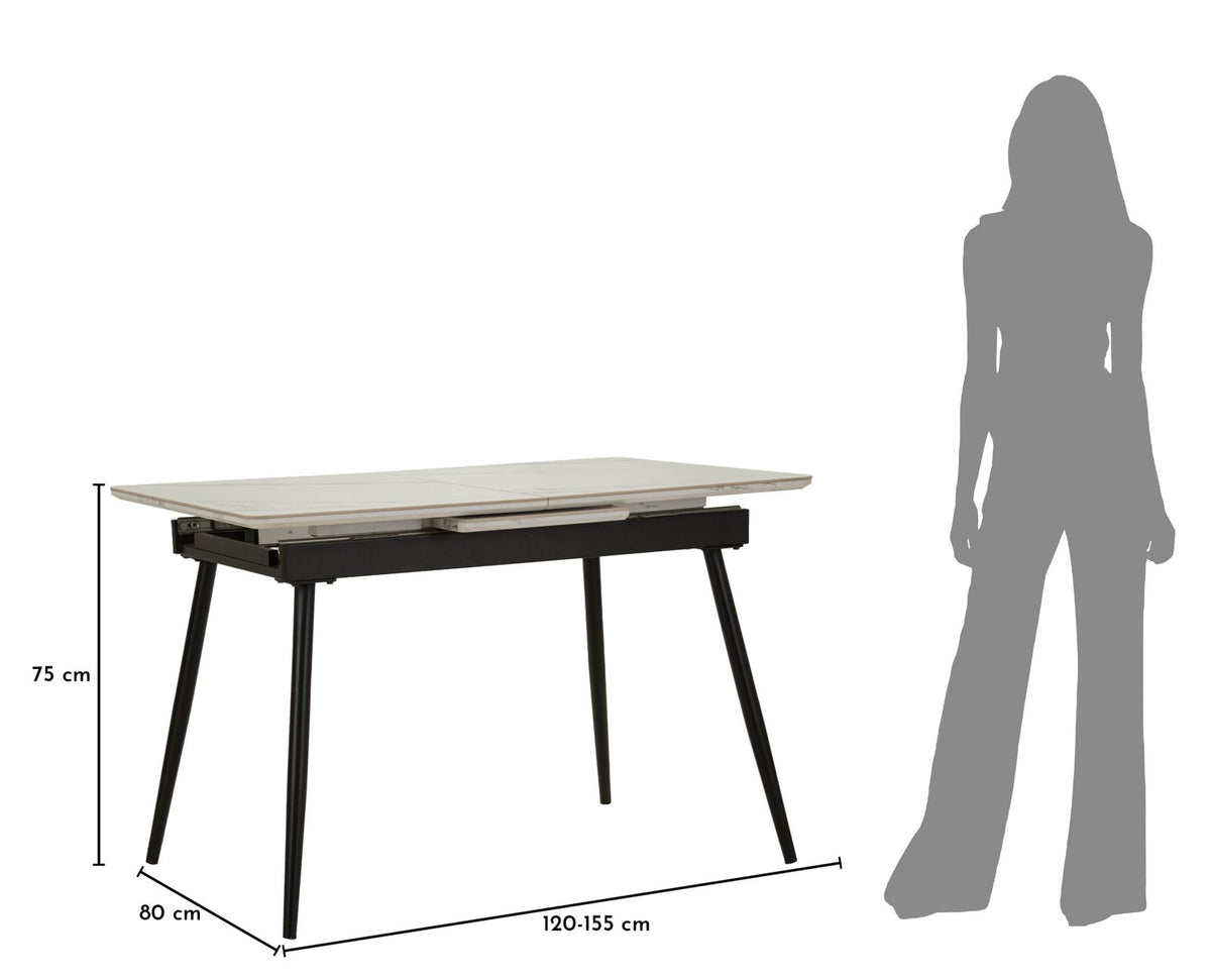 Mauro Ferretti Tavolo da Pranzo Allungabile Matt 120 x 80 x 75 cm (aperto 155 x 80 x 75)