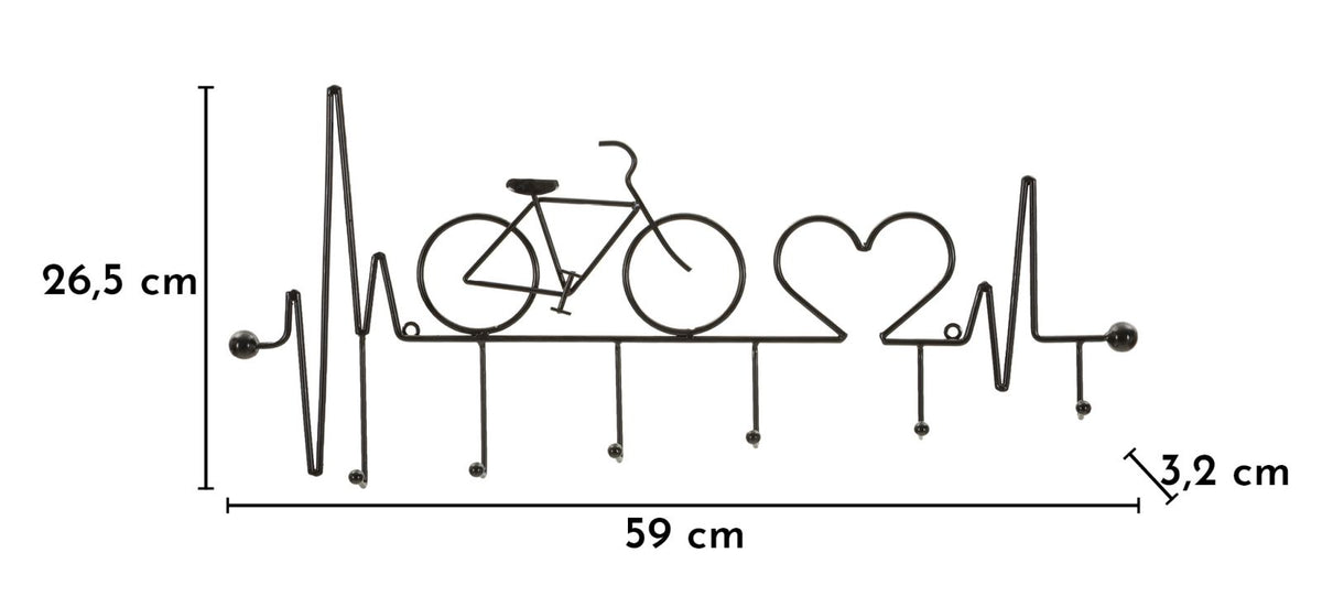 App/abiti da muro bicicletta nero cm 59x3,2x26,5