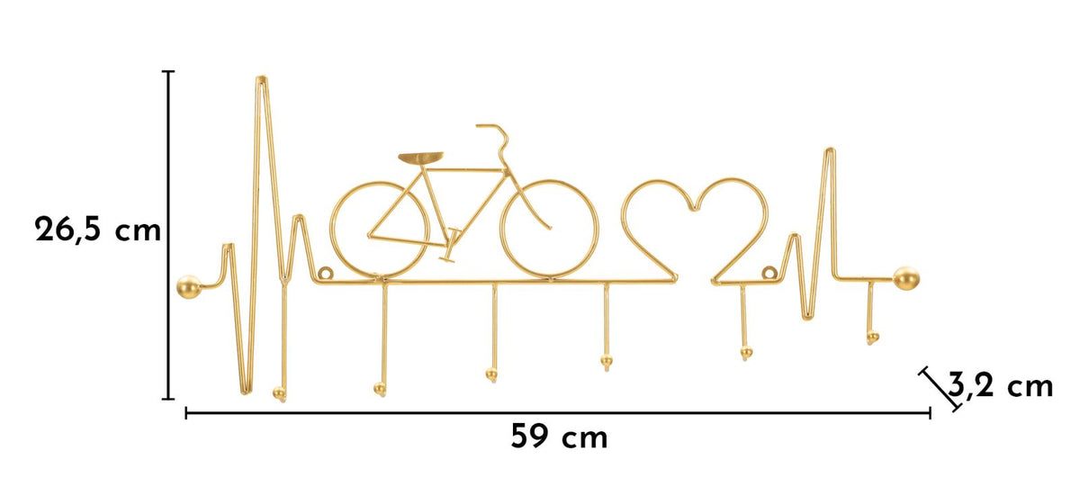 App/abiti da muro bicicletta oro cm 59x3,2x26,5