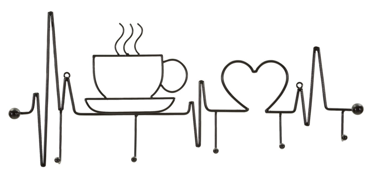 App/abiti da muro breakfast nero cm 60x3,8x26,7