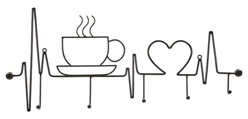 App/abiti da muro breakfast nero cm 60x3,8x26,7