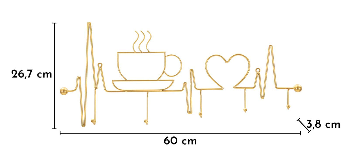 App/abiti da muro breakfast oro cm 60x3,8x26,7