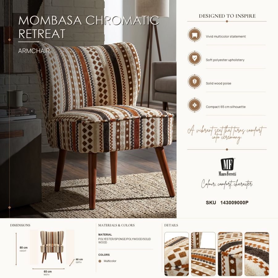 Poltrona mombasa cm 65x68x80