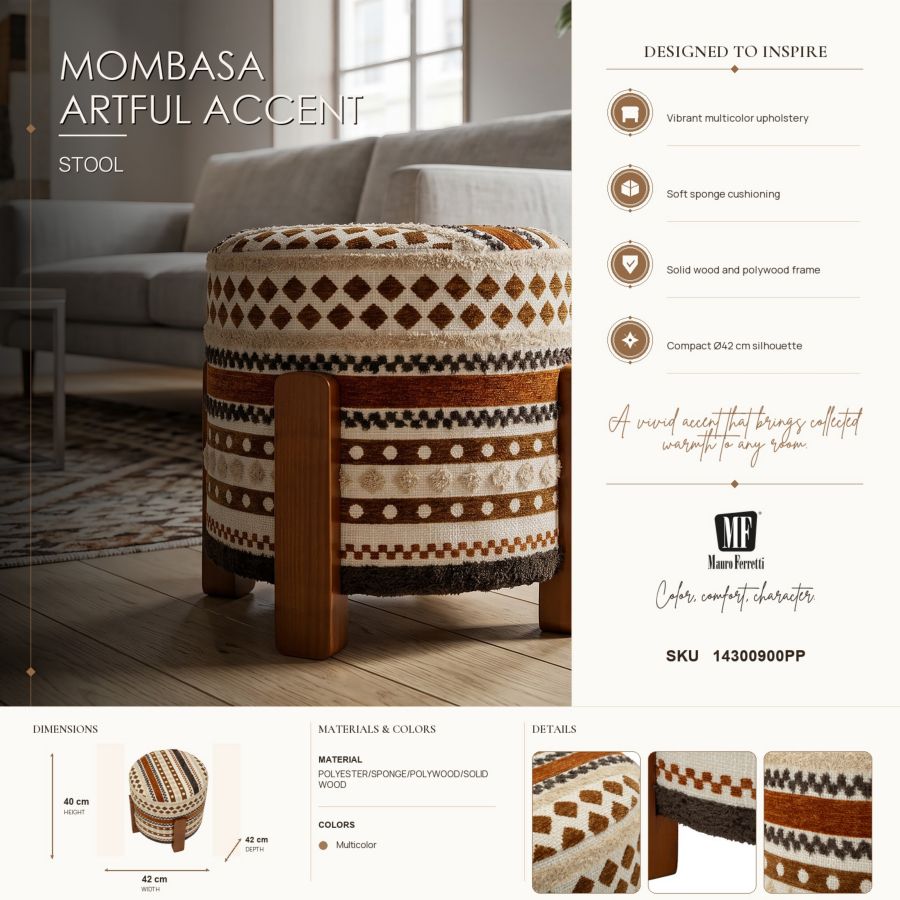 Pouf mombasa stand cm ø 42x40