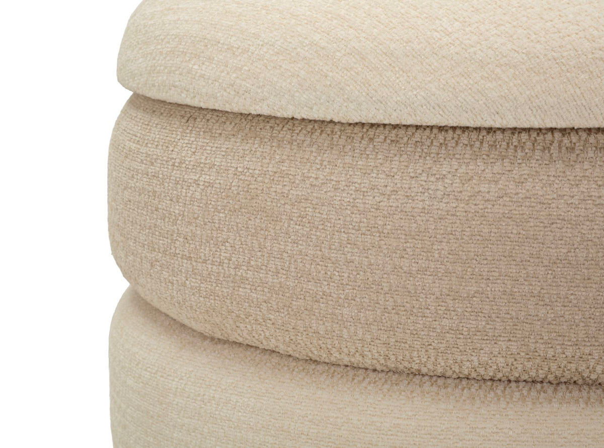 Pouf c/contenitore warsaw coppia natural cm ø 44x47-35x39