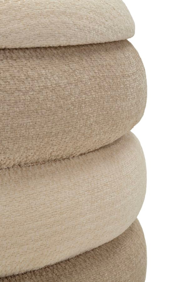Pouf c/contenitore warsaw coppia natural cm ø 44x47-35x39