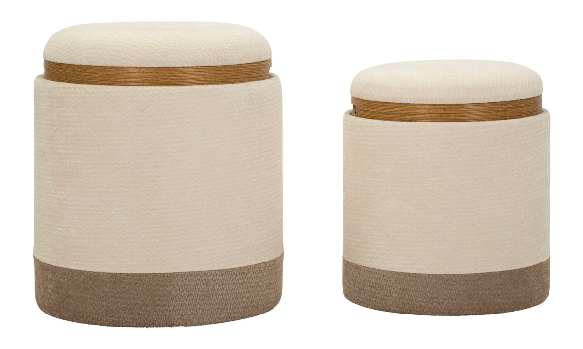 Pouf c/contenitore&vassoio ankara coppia cm ø 40x47-34x40