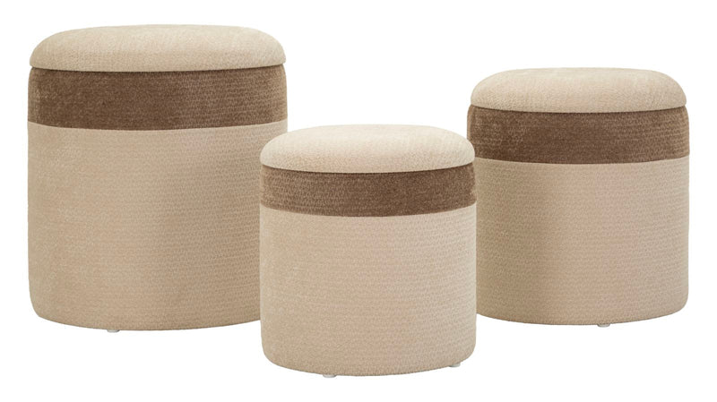 Pouf c/contenitore ankara tris cm ø 39x47-35x38-31x33