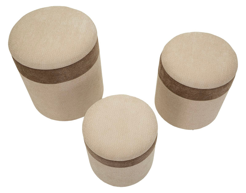 Pouf c/contenitore ankara tris cm ø 39x47-35x38-31x33