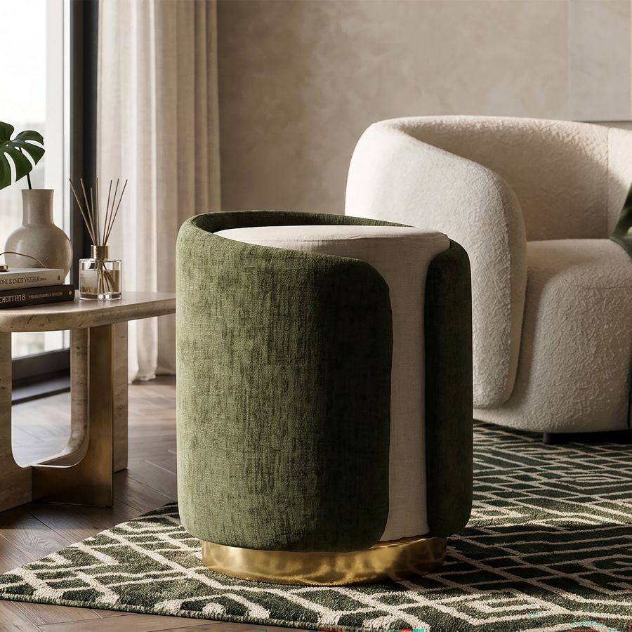 Pouf space verde cm ø 40x50