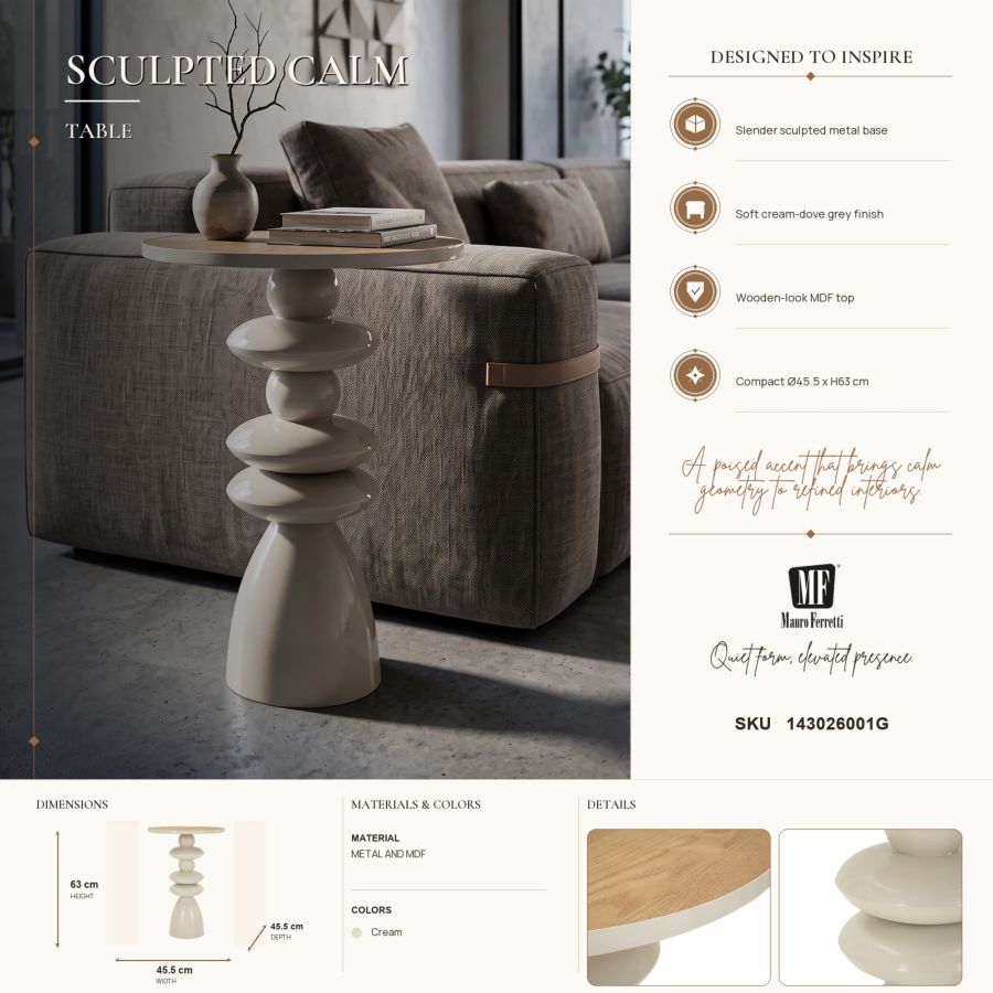 Tavolinetto seoul tortora cm ø 45,5x63