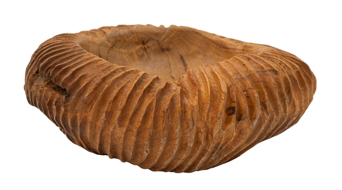 Mauro Ferretti Svuotatasche Garit in Teak Riciclato Ø 32 x 11 cm (pezzi Unici - Non Rip. in Serie)