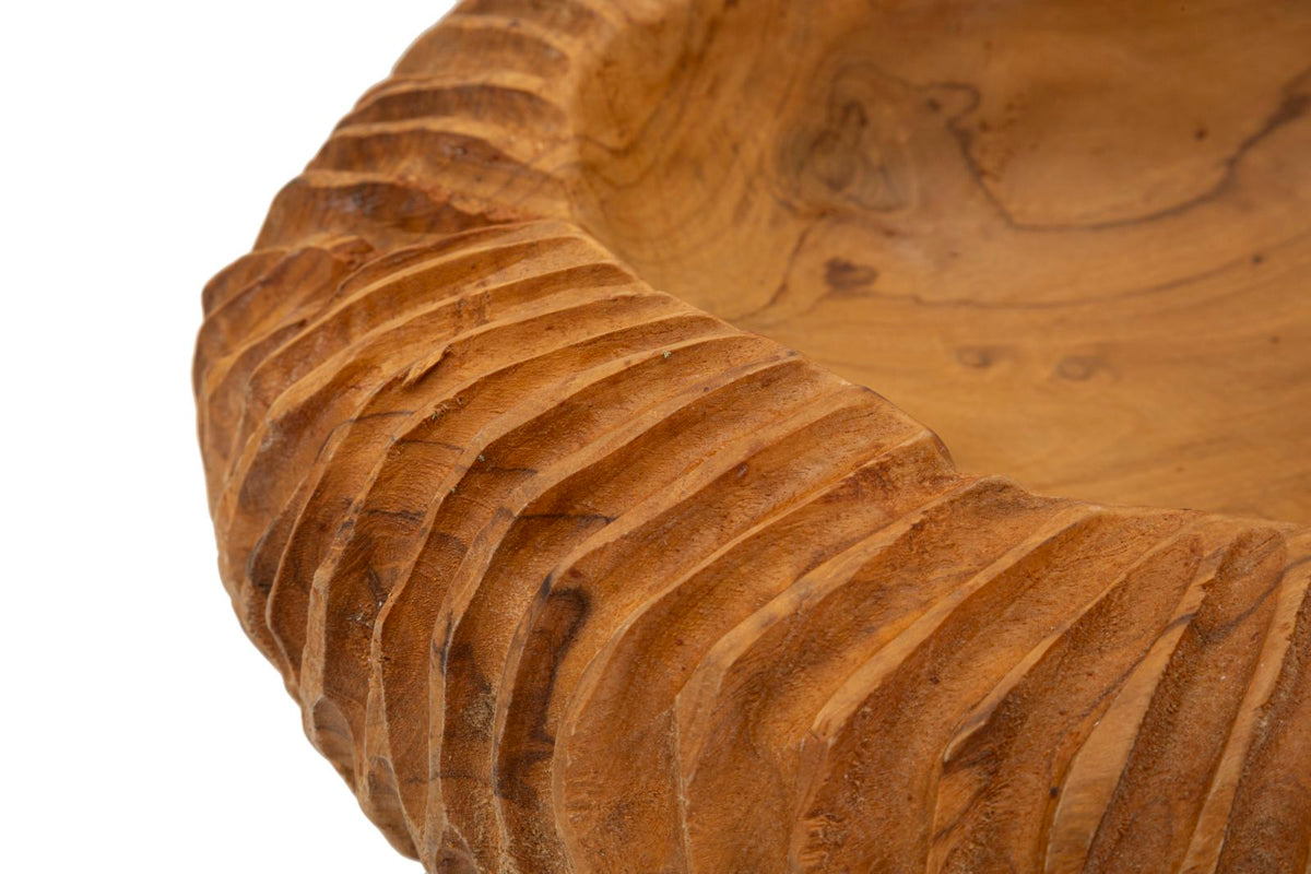 Mauro Ferretti Svuotatasche Garit in Teak Riciclato Ø 32 x 11 cm (pezzi Unici - Non Rip. in Serie)