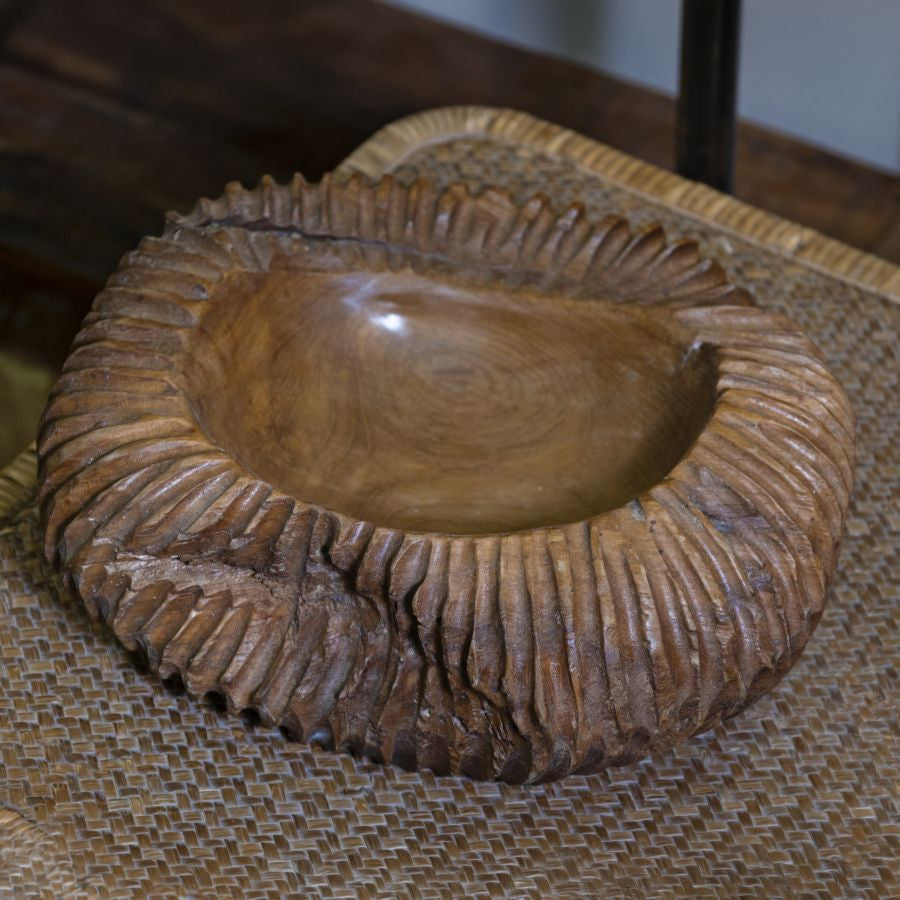 Mauro Ferretti Svuotatasche Garit in Teak Riciclato Ø 32 x 11 cm (pezzi Unici - Non Rip. in Serie)
