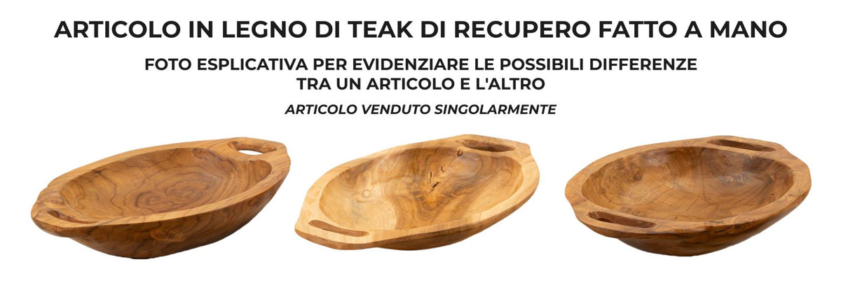 Mauro Ferretti Svuotatasche Wan in Teak Riciclato 37 x 26,5 x 7 cm (pezzi Unici - Non Rip. in Serie)