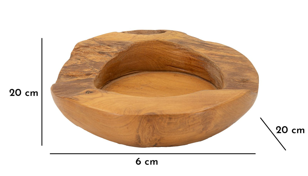 Mauro Ferretti Svuotatasche Erusi in Teak Ric. Ø 20 x 6 cm (pezzi Unici - Non Rip. in Serie)