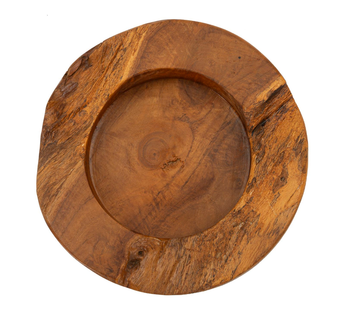 Mauro Ferretti Svuotatasche Erusi Plus in Teak Ric. Ø 21 x 6 cm (pezzi Unici - Non Rip. in Serie)