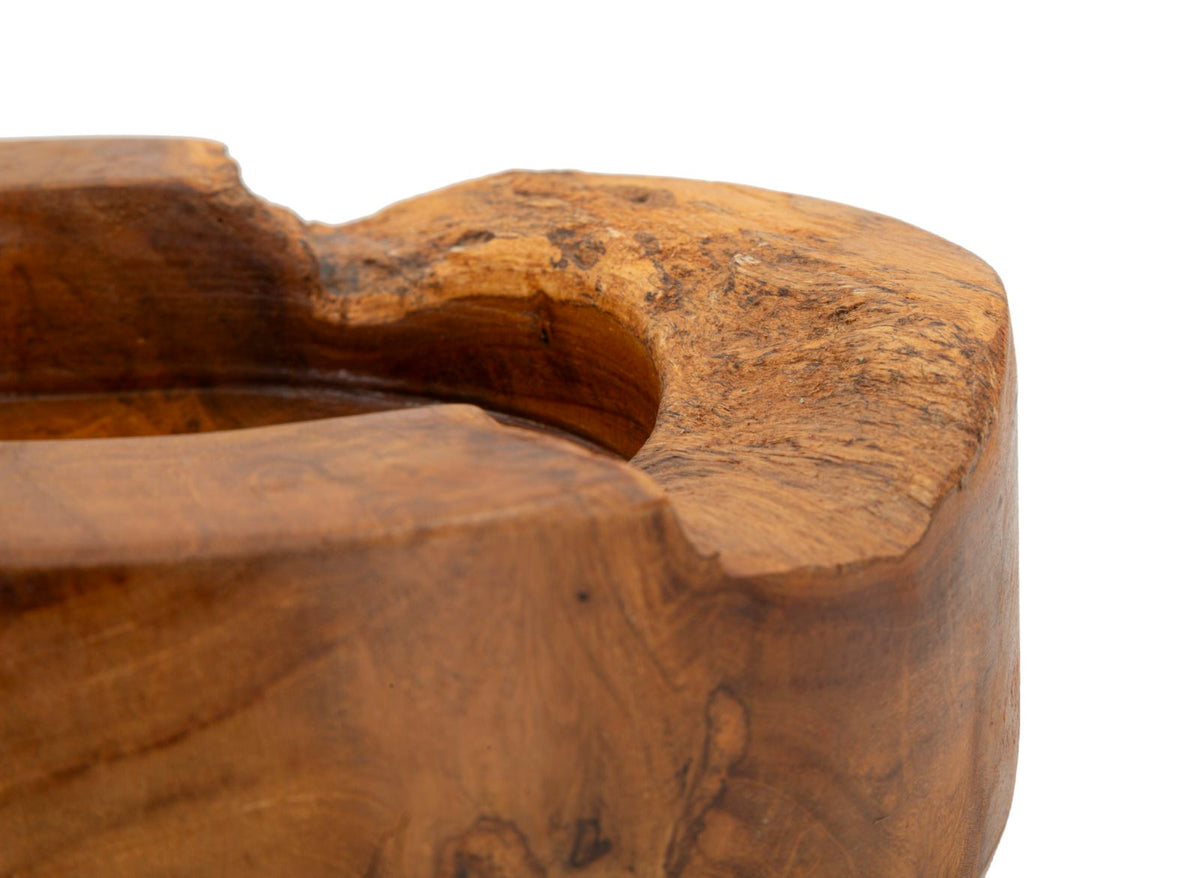 Mauro Ferretti Svuotatasche Erusi Plus in Teak Ric. Ø 21 x 6 cm (pezzi Unici - Non Rip. in Serie)