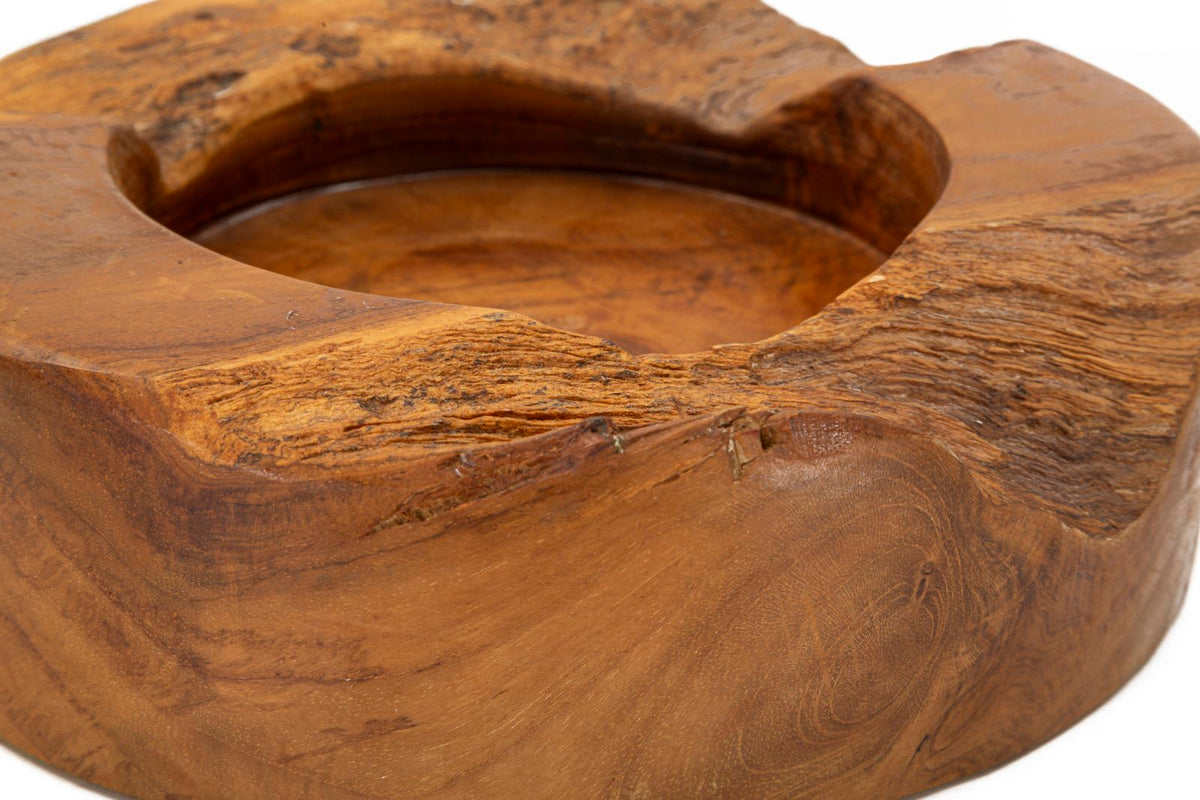 Mauro Ferretti Svuotatasche Erusi Plus in Teak Ric. Ø 21 x 6 cm (pezzi Unici - Non Rip. in Serie)