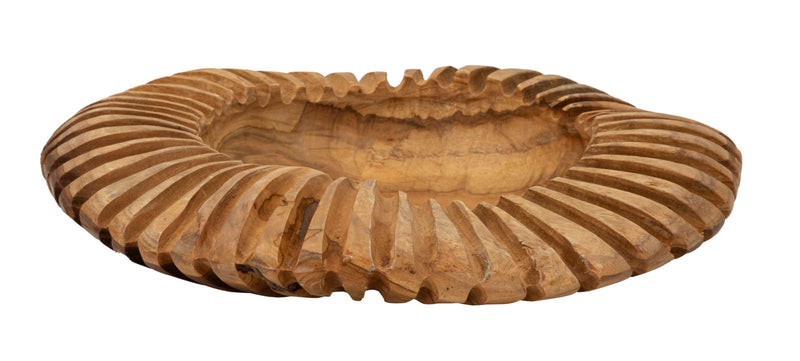 Mauro Ferretti Svuotatasche Geris in Teak Riciclato Ø 35 x 7 cm (pezzi Unici - Non Rip. in Serie)