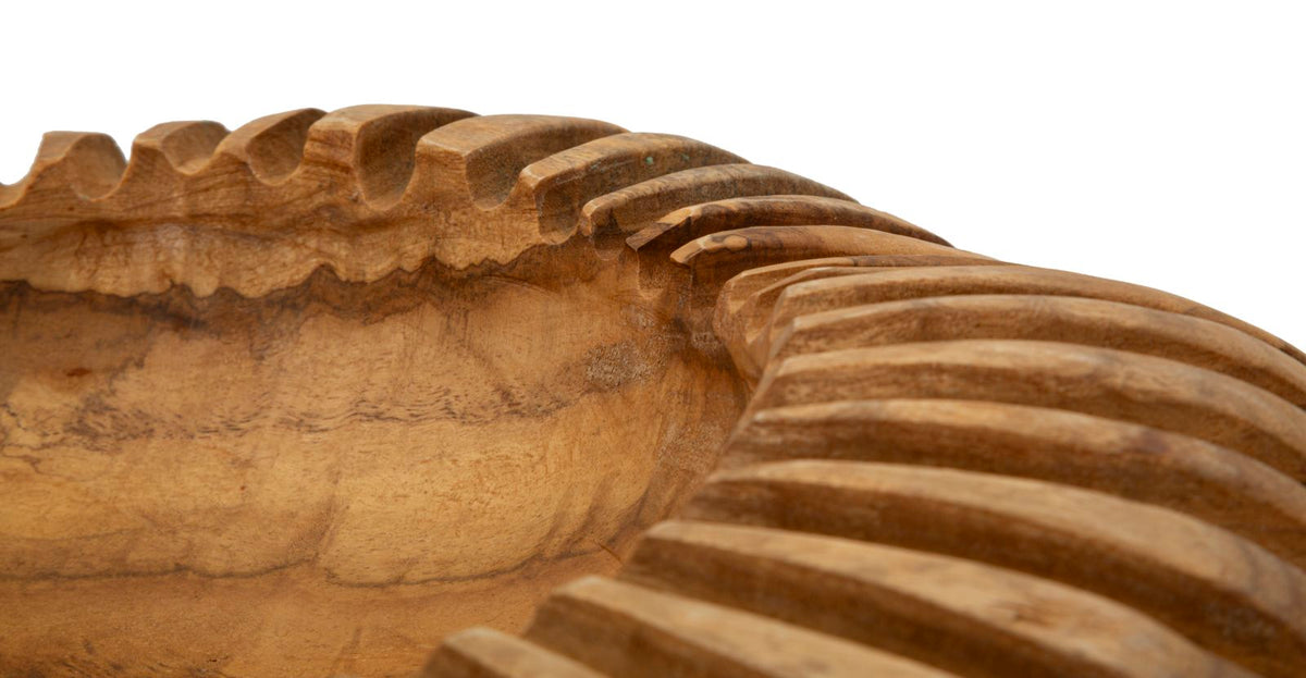Mauro Ferretti Svuotatasche Geris in Teak Riciclato Ø 35 x 7 cm (pezzi Unici - Non Rip. in Serie)