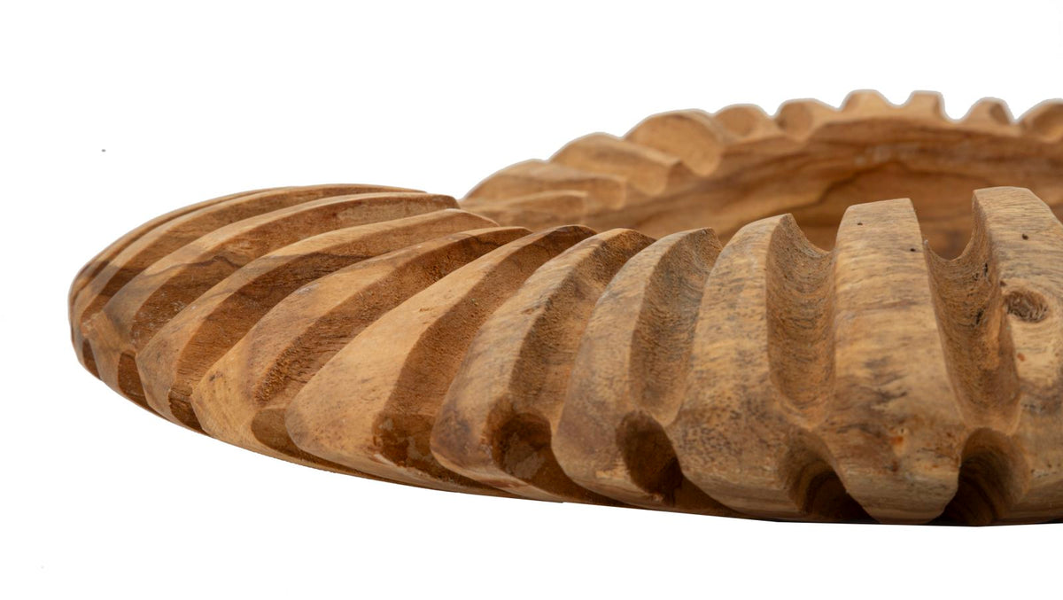 Mauro Ferretti Svuotatasche Geris in Teak Riciclato Ø 35 x 7 cm (pezzi Unici - Non Rip. in Serie)