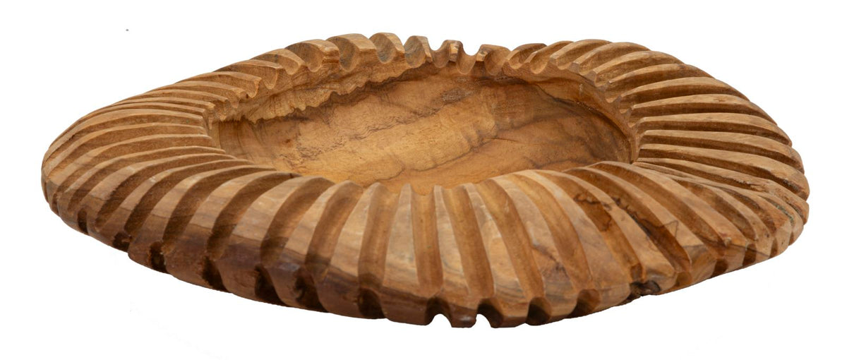 Mauro Ferretti Svuotatasche Geris in Teak Riciclato Ø 35 x 7 cm (pezzi Unici - Non Rip. in Serie)