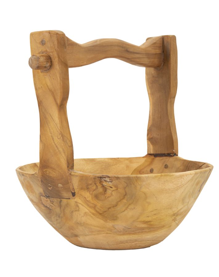 Mauro Ferretti Svuotatasche Timbo in Teak Riciclato 32 x 25 x 27 cm (pezzi Unici - Non Rip. in Serie)