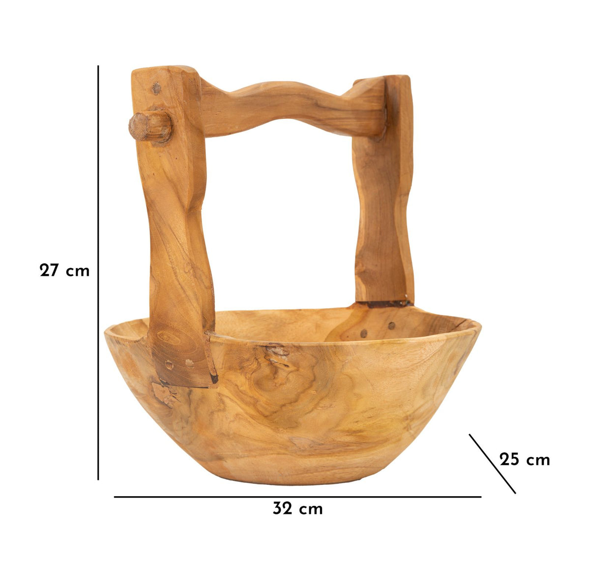 Mauro Ferretti Svuotatasche Timbo in Teak Riciclato 32 x 25 x 27 cm (pezzi Unici - Non Rip. in Serie)