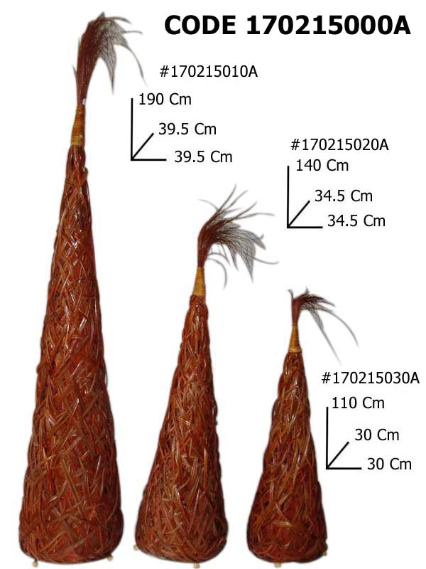 Mauro Ferretti Paralume Tris Piramide Lidy Arancione 180-150-100 cm
