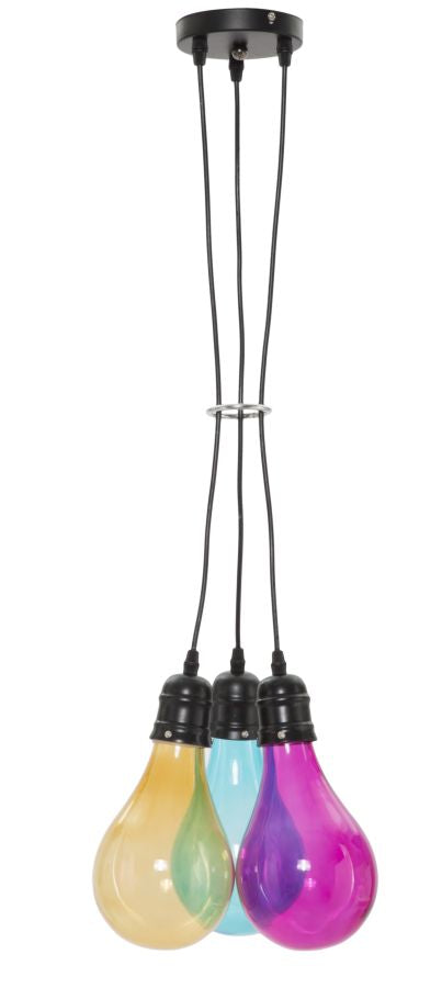 Lampadario oklahoma 3 luci cm ø 25x135 (vetro ø 3,5)