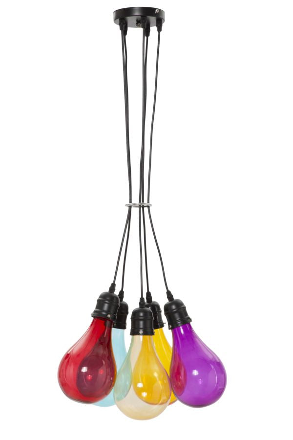 Mauro Ferretti Lampadario Oklahoma 5 Luci Ø 40 x 135 cm (vetro Ø 3,5)