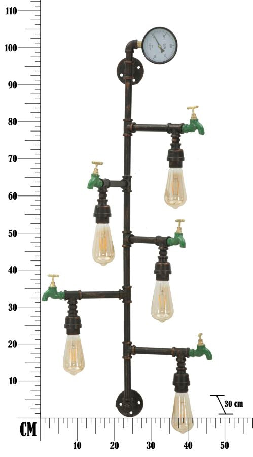 Mauro Ferretti Lampada da Muro Manhattan 5 Luci 50 x 30 x 105 cm