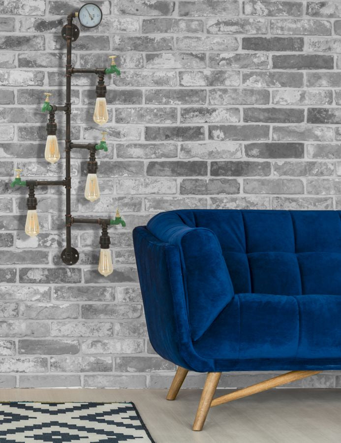 Mauro Ferretti Lampada da Muro Manhattan 5 Luci 50 x 30 x 105 cm