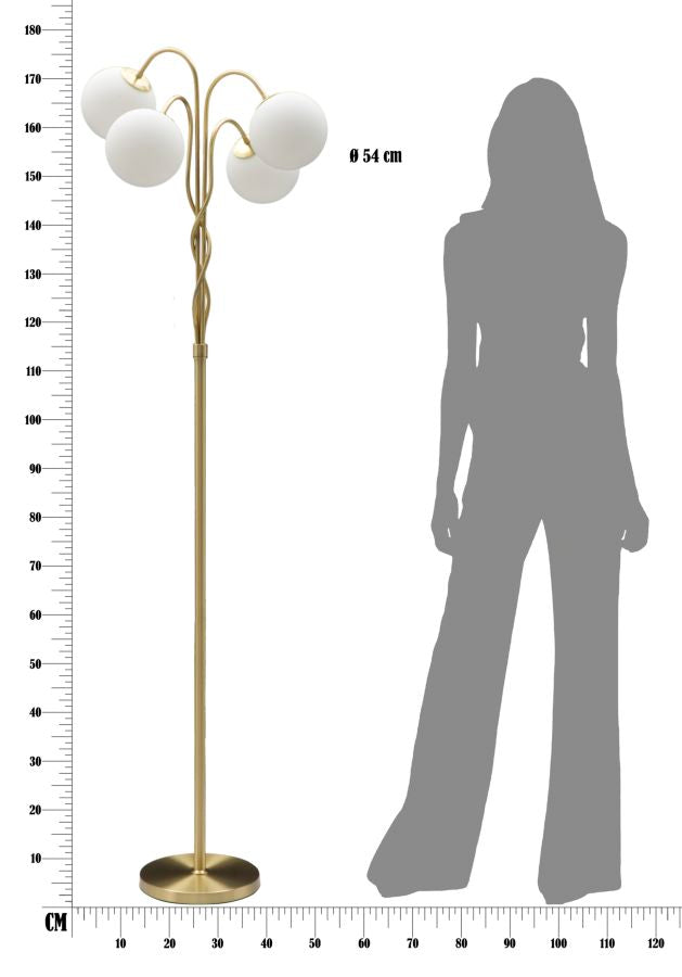 Mauro Ferretti Lampada da Terra Glamy 4 Light Ø 54 x 176 cm