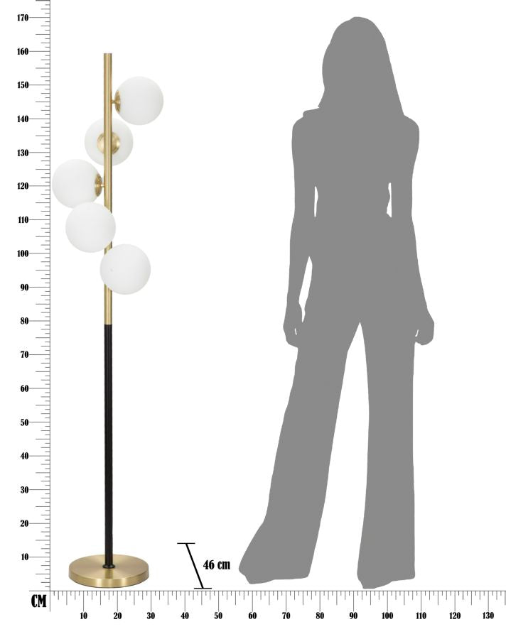 Mauro Ferretti Lampada da Terra Glamy Dark Ø 46 x 160 cm