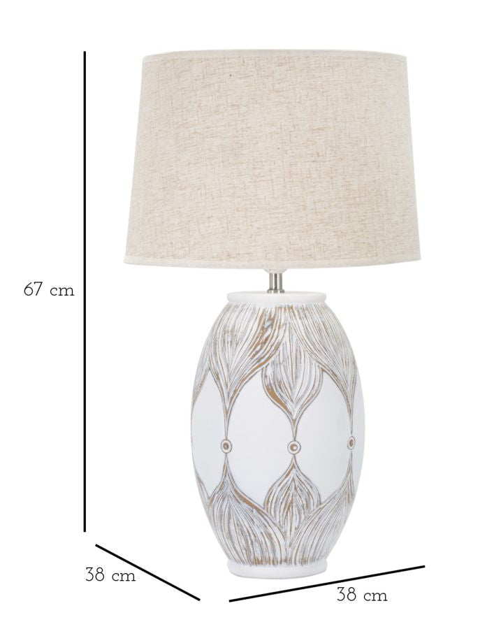 Mauro Ferretti Lampada da Tavolo Resina Ovale Atene Ø 38 x 67 cm