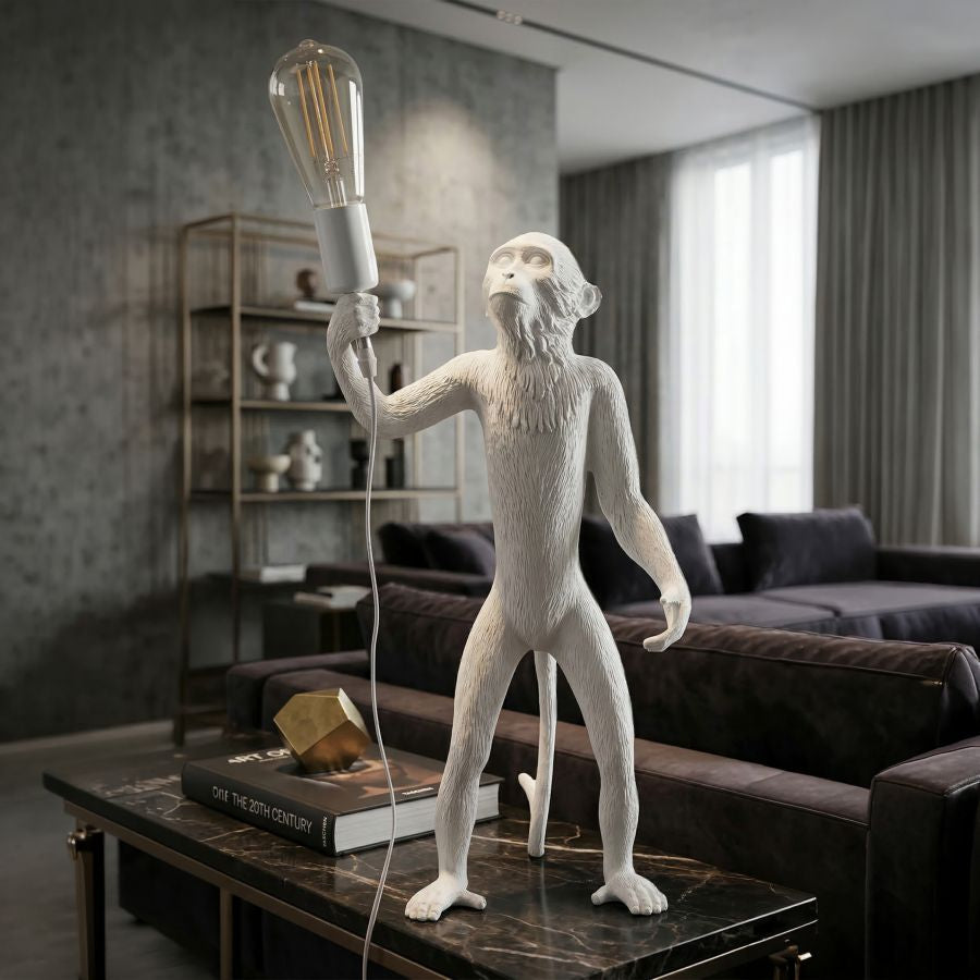 Mauro Ferretti Lampada da Tavolo Monkey Bianco 26 x 34 x 55 cm