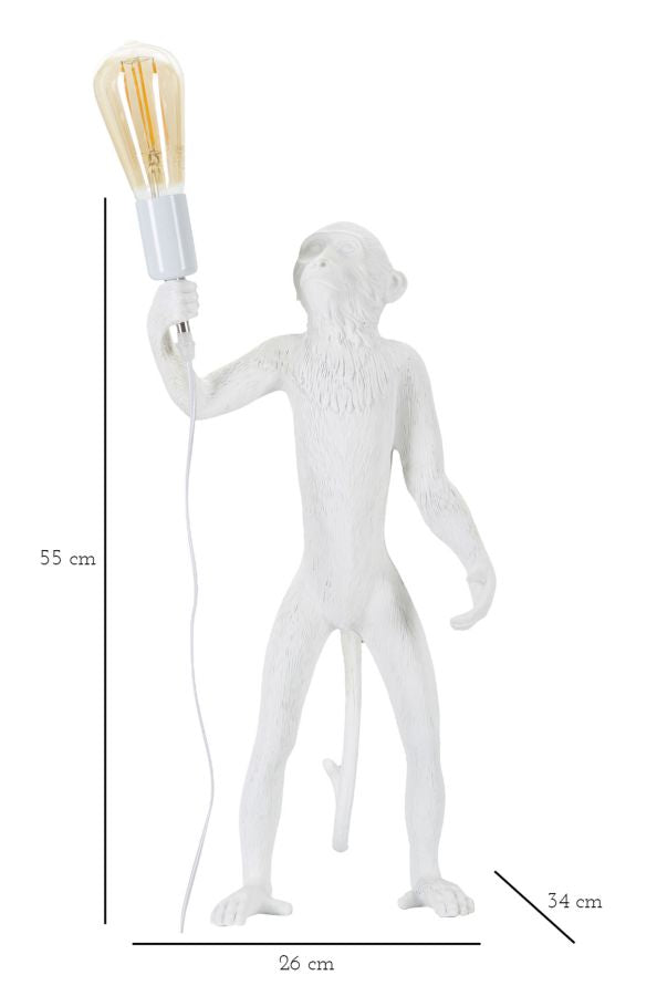 Mauro Ferretti Lampada da Tavolo Monkey Bianco 26 x 34 x 55 cm