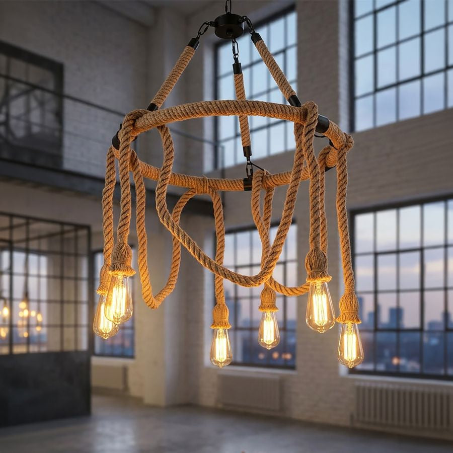 Mauro Ferretti Lampadario Rope Circle Ø 64 x 90 cm
