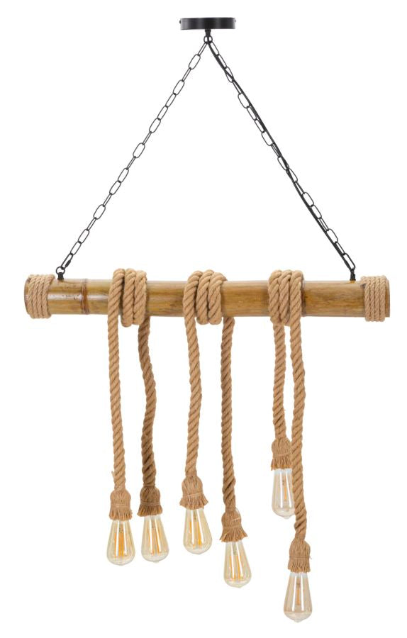 Mauro Ferretti Lampadario Bamboo/rope 80 x 15 x 120 cm