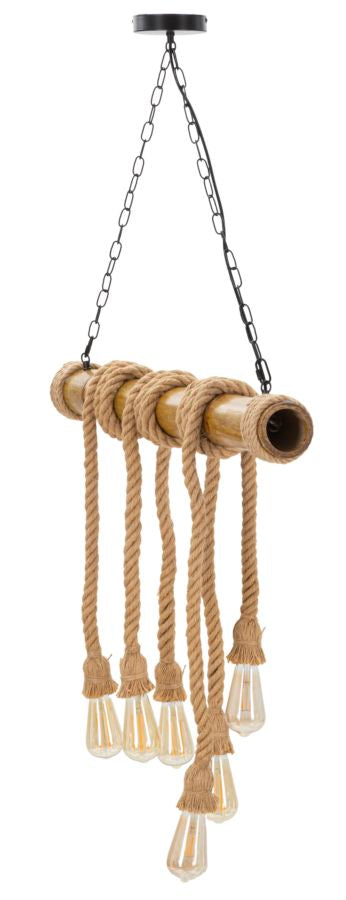 Mauro Ferretti Lampadario Bamboo/rope 80 x 15 x 120 cm