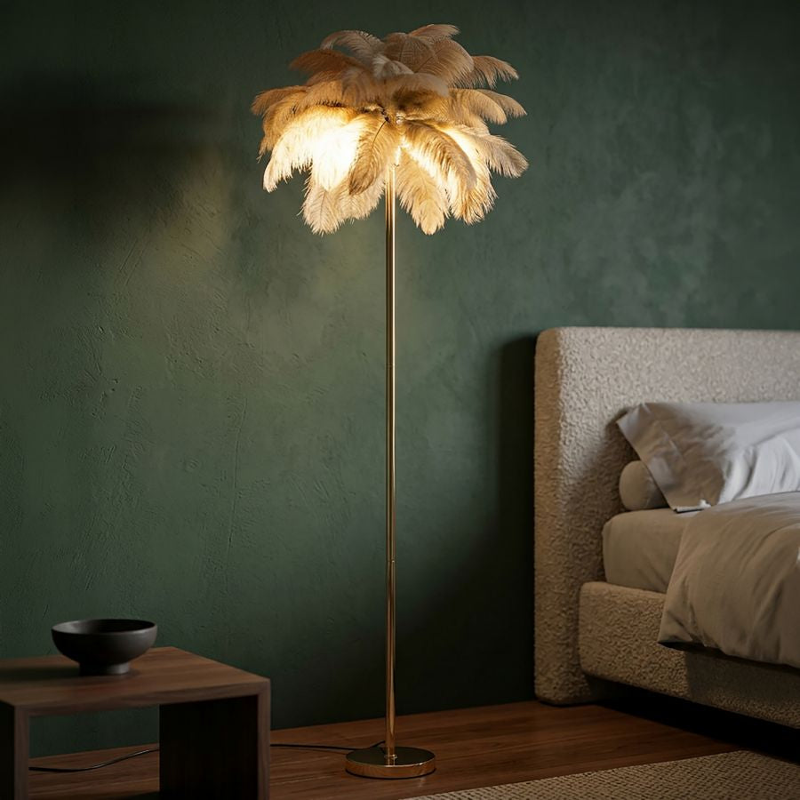 Lampada da terra palm cammello cm ø 55x160