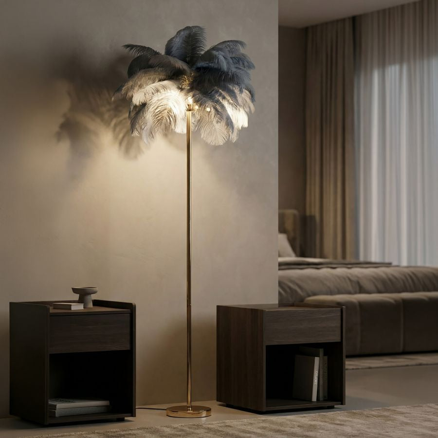 Lampada da terra palm grigia cm ø 55x160