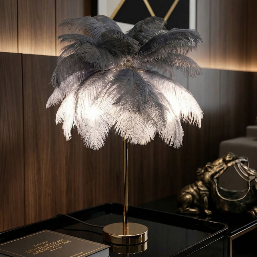 Lampada da tavolo palm grigia cm ø 55x60