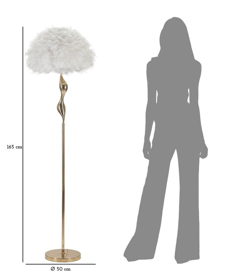 Lampada da terra slim bianca cm ø 50x165